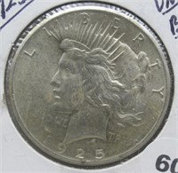 1925 UNC/BU Peace Silver Dollar.