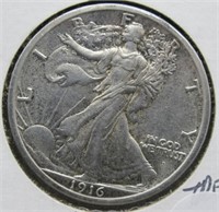 1916-D Walking Liberty Silver Half Dollar.