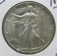 1943 Nice Walking Liberty Silver Half Dollar.