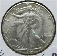 1946-D Walking Liberty Silver Half Dollar.