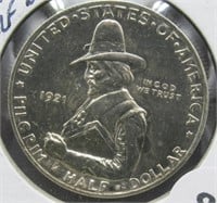1921 UNC/BU Pilgrim Comm. Silver Half Dollar.