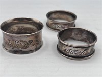 Sterling silver napkin ring holders monogrammed