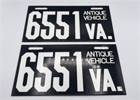 Virginia Antique Vehicle PORCELAIN License Plate