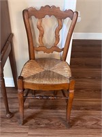Antique French bistro Chair Rush Seat
