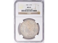 1881-S Morgan Silver Dollar NGC MS-65 (Toned)
