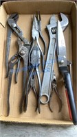 FLAT OF TOOLS - PLIERS, ADJ WRENCH, ETC