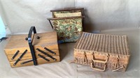 SEWING BASKET AND SUPPLIES