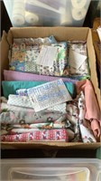 ASSORTED FEED SACKS AND QUILTED TOPS
