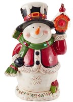 Winterberry Snowman  LED Cookie Jar, 19-Inch