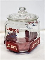 Rare 1940's Lance Store Jar with Metal Base