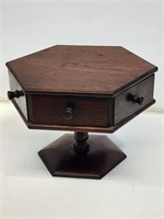 Early Revolving Table Top 6 Side Drawer Cabinet
