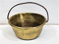 Early Brass Bucket with Fixed Iron Handle
