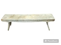 Primitive Wooden Bucket Bench with Gray Paint