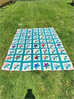 Hand Stitched Maple Leaf Quilt