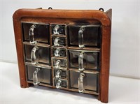 Rare 1940's Barber Shop Cabinet with Glass Drawers