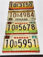 (4) 1980's Indiana License Plates