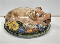 Vintage Louisville Stoneware Pig Serving Tray