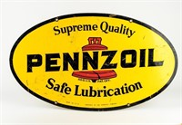 Vintage American PENNZOIL Double Sided Metal Sign