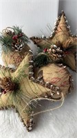 Burlap and Pinecone homemade ornaments
