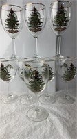 Gold rimmed Spode like Christmas Tree and Holly
