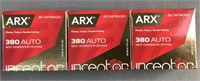 (3x) 25 Rnds 380 Auto Inceptor ARX Ammo