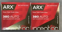 (2x) 25 Rnds 380 Auto Inceptor ARX Ammo