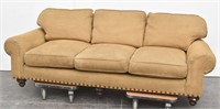 Large 3 Cushion Rolled Arms Nailhead Trim Sofa