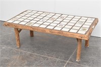 Large Rustic Log Coffee Table Tile Top