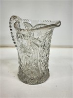Heavy Ornate Glass Water Pitcher