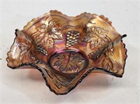 Nice Carnival Glass Ruffled Edge Bowl