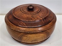 Early Primitive Walnut Bowl with Lid
