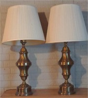 (2) Matching Brass Colored Lamps