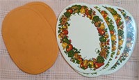 (4) Vintage Town & Country Mushroom Place Mats