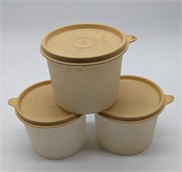 (3) Vintage Tan Tupperware Containers