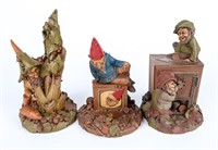 Lot 3 Vintage Tom Clark Garden Gnomes Figurines