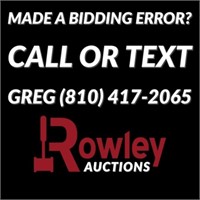 Bidding Error? Call or Text Greg @ (810) 417-206