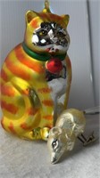 Department 56 Hand Blown Glass Cat Ornament,