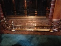 Brass Curved Fireplace Guard Rail8x45