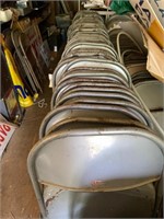387- 59 folding chairs and rack