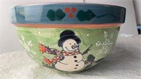 Snowman holiday mixing bowl 10 inch