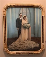 Vintage Wedding Portrait Framed 19” x 22.5”
