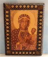 Icon Mother and Child Mary and Jesus Wood 7.5 x