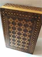 Polish Wooden Carved Art  Box 9.5” x 6.5” x 2.5”