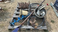ICE AUGER, HAND PUMP, CULTIVATOR SPIKES