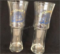 Schooner Bar Beer Glasses Pair of Beer Glasses