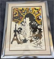 Salvidore Dali 1969 Framed Print with Butterflies