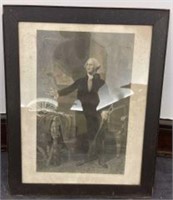 George Washington Engraving in Original Frame