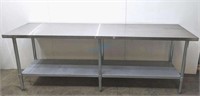 STAINLESS STEEL WORK TABLE 96" X 24" X 36"