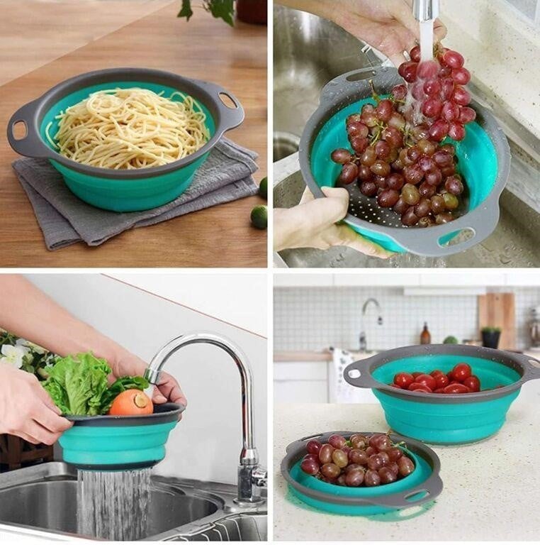 Collapsible rubber colander set of 2 SIZES