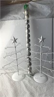 White Metal Ornament Trees, and small Silver/Gray